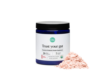 Ora Organic Trust Your Gut Probiotic & Prebiotic Powder - Apple Raspberry