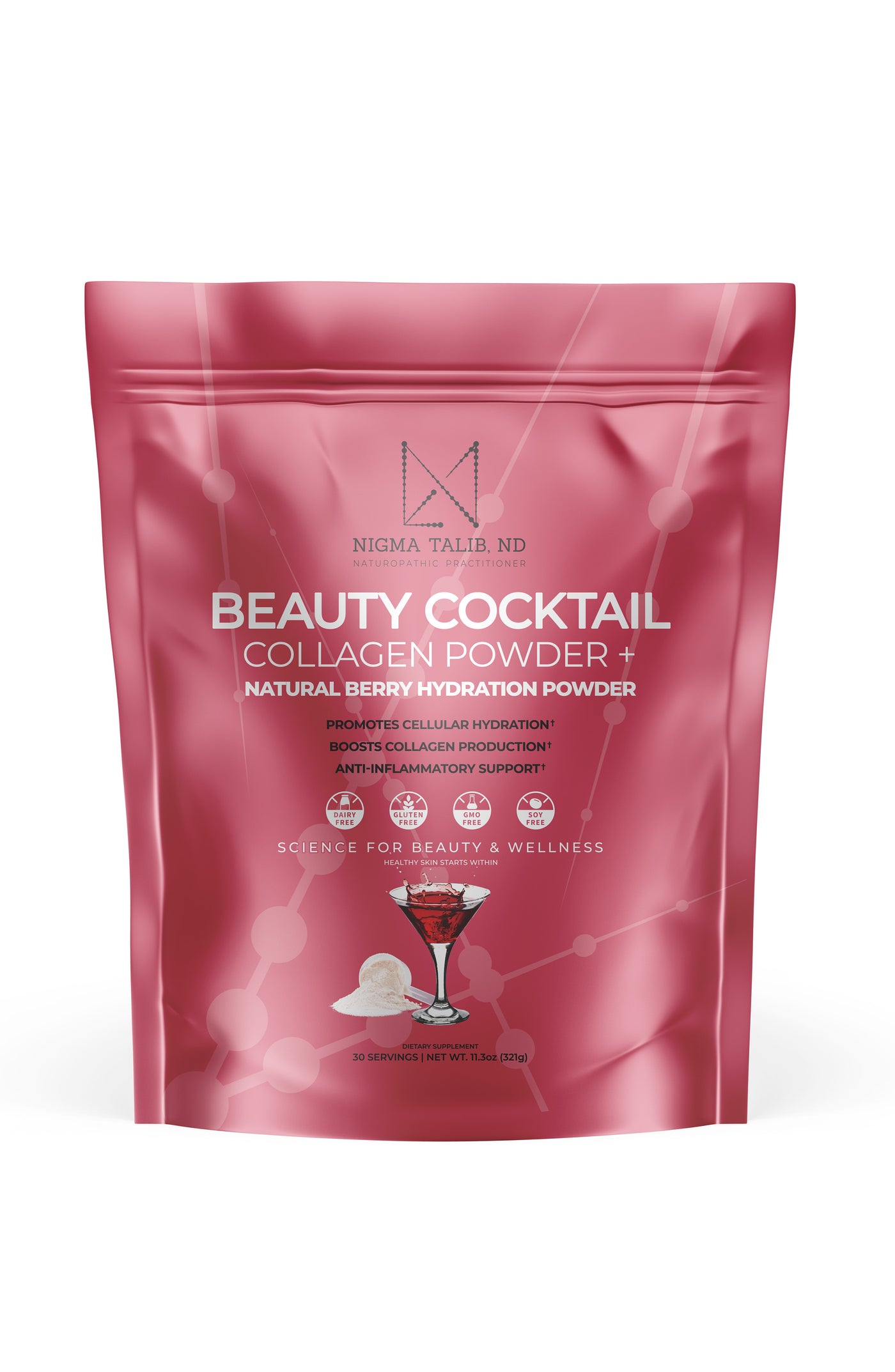 Beauty Cocktail Collagen Powder + Natural Berry Hydration Powder by, Dr. Nigma Talib, ND Naturopathic Doctor
